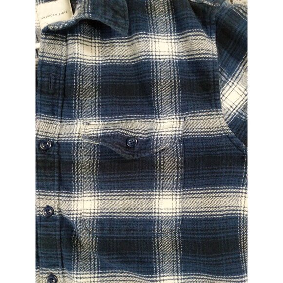 AMERICAN EAGLE Super Soft Jacket Shacket Womens SZ L Boyfriend‎ Plaid Grunge - Picture 7 of 11